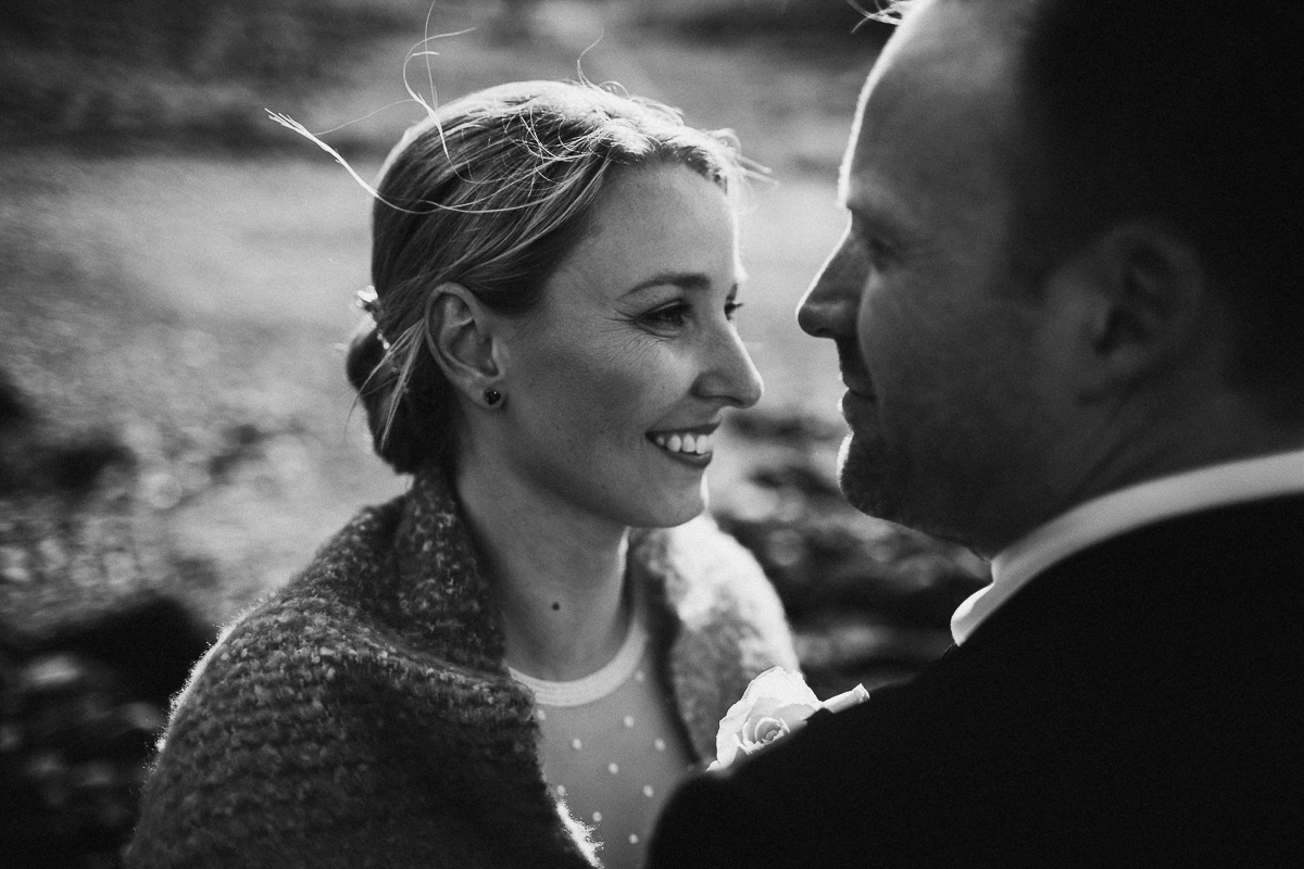 Romantic Elopement session on the rocky beach in Scotland