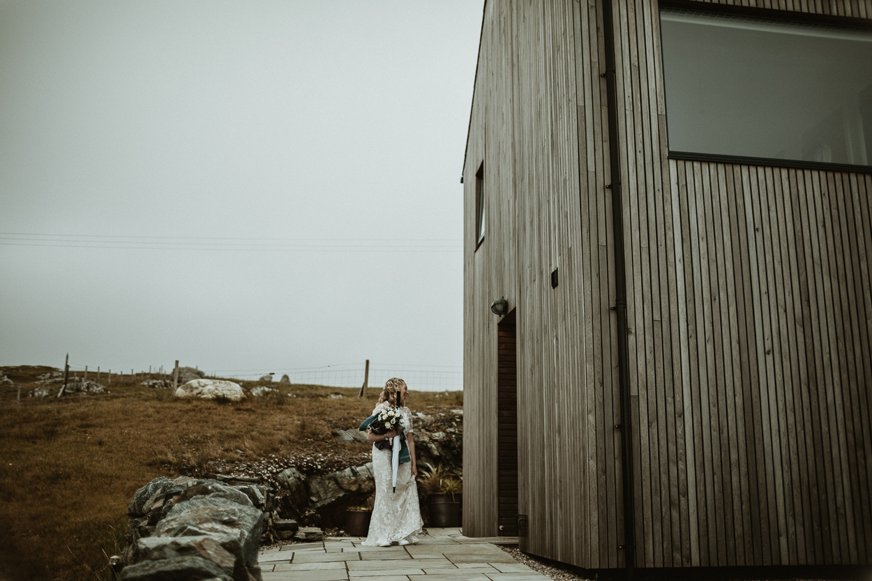 Bride in front of the Sheep Station